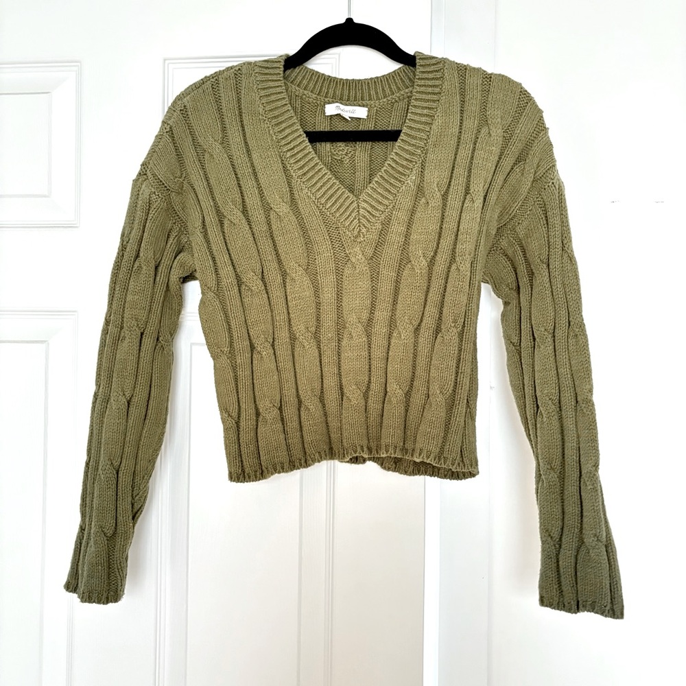 Madewell Cropped V-neck Sweater